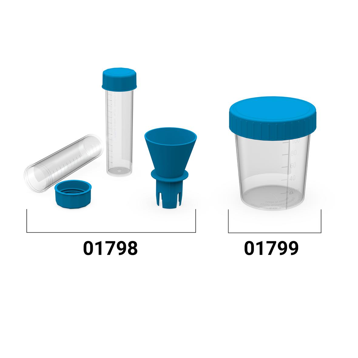 Sammelbecher Gurgeltest transparent/hellblau (antibakteriell)