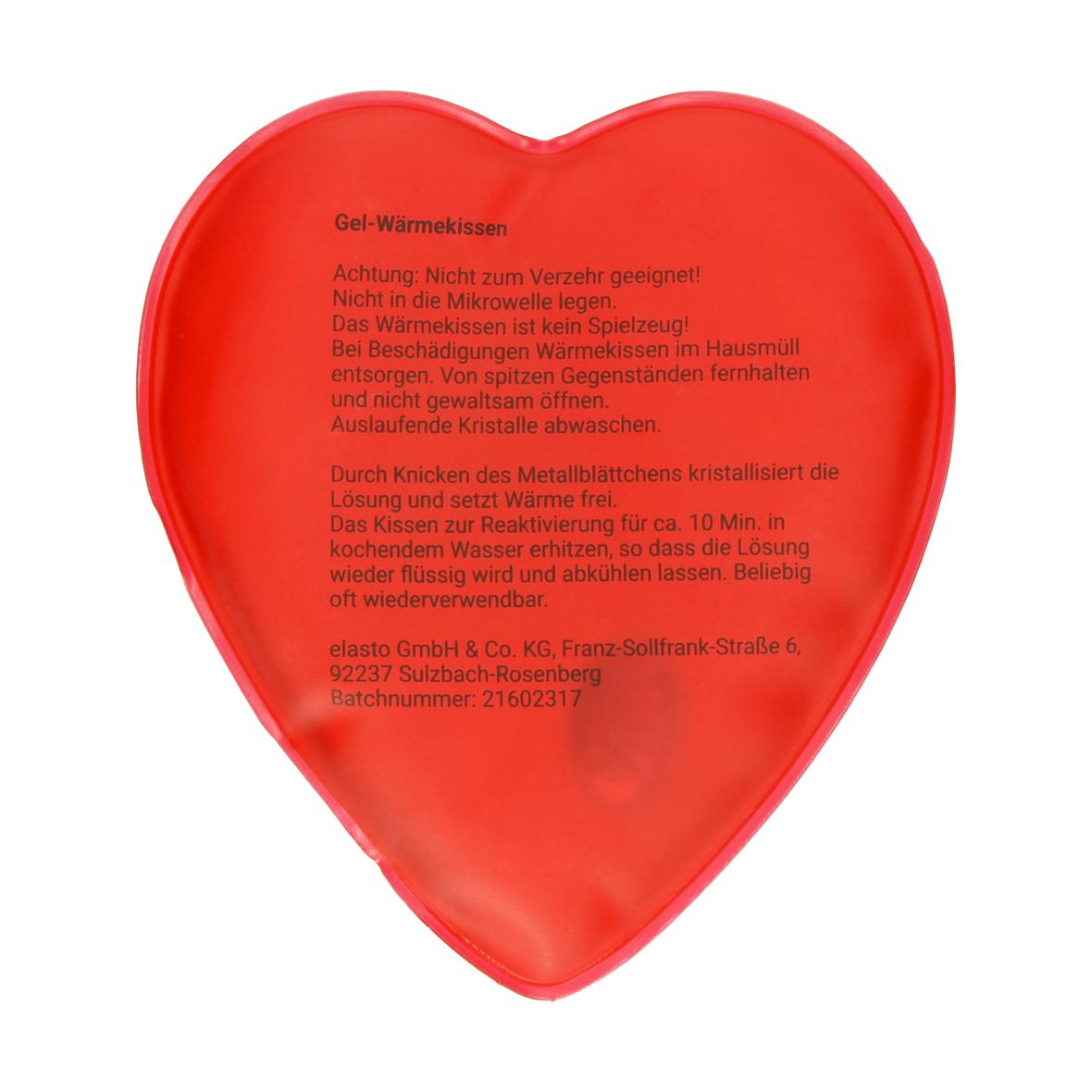 Gel-Wärmekissen "Herz" rot