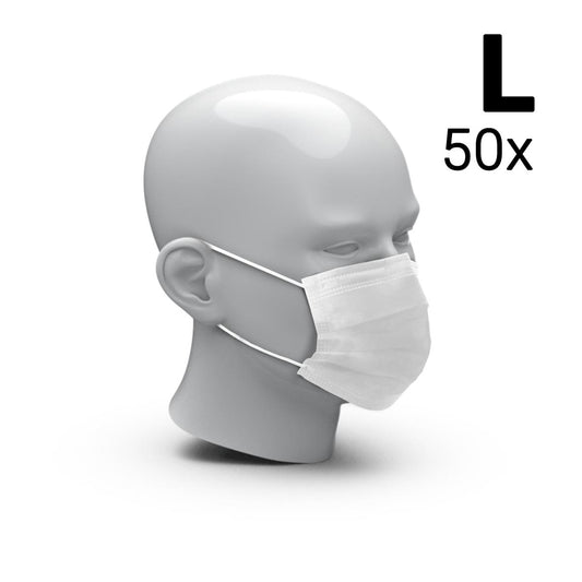 Mund-Nasen-Schutz "3-Ply" 50er Set weiß