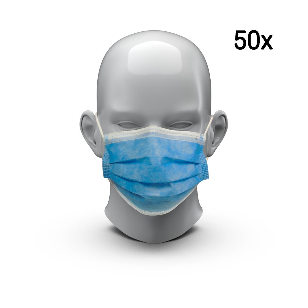 Medizinische Gesichtsmaske "OP" 50er Set blau